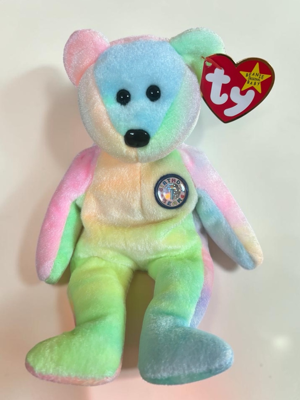 Ty Beanie Baby B.B. Bear Birthday Bear Retired w/ Tag Plush